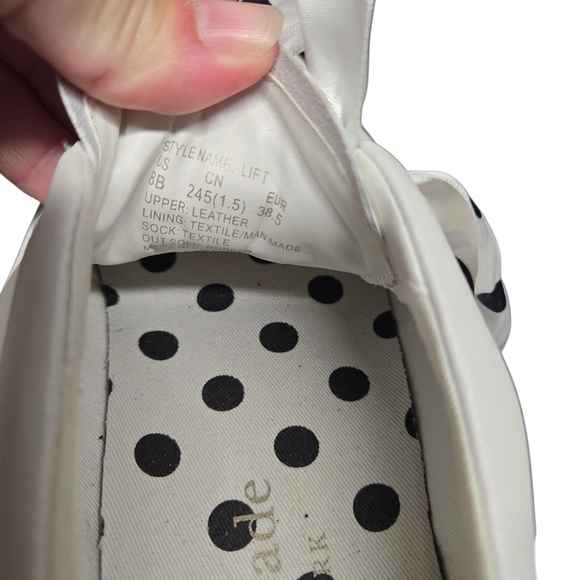 Kate Spade White and Black Polka Dot Sneakers 8B - Picture 8 of 10